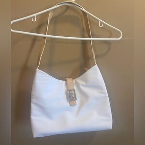 Lauren Ralph Lauren medium Nylon White w/ leather strap Shoulder Bag